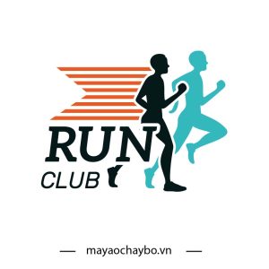Logo chạy bộ RUN CLUB - Cam Đỏ Gạch Năng Động