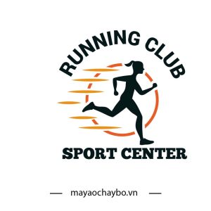 Logo Áo Chạy Bộ – Running Club Sport Center phối màu Đen Cam Đỏ
