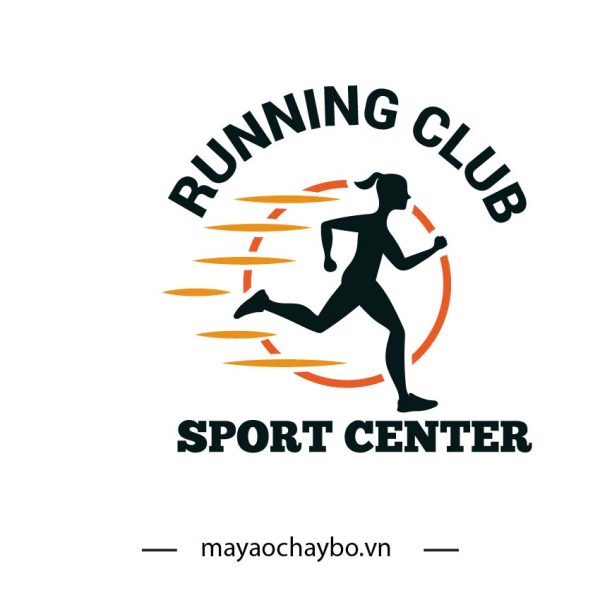 Logo Áo Chạy Bộ – Running Club Sport Center phối màu Đen Cam Đỏ