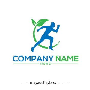 Logo chạy bộ xanh thiên nhiên năng động – Logo đội chạy thiên nhiên