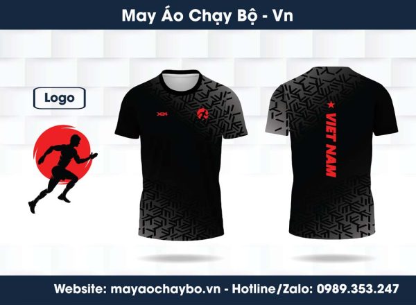 Áo chạy bộ nam màu đen – Tự hào Việt Nam