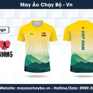 Áo Chạy Bộ Vàng Gradient Rừng Núi – NIỀM TỰ HÀO VIỆT NAM