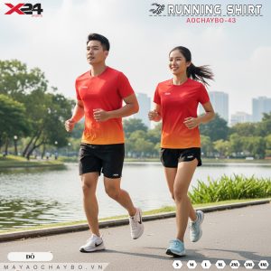 Áo Chạy Bộ Đỏ Cam Gradient - Năng Lượng Bùng Nổ AOCHAYBO-43