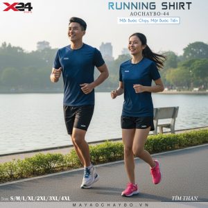 Áo Chạy Bộ Tím Than X24 – Mã AOCHAYBO-44