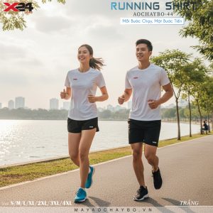 Áo Chạy Bộ Trắng X24 Unisex - Mã AOCHAYBO-44