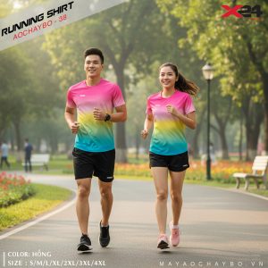 Áo chạy bộ nhóm Gradient Hồng Vàng Xanh - Năng lượng bứt phá