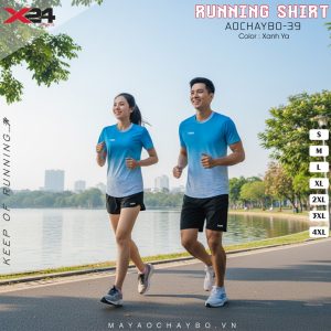 Áo Chạy Bộ Xanh Dương Gradient – Thiết Kế Đồng Phục Đội Nhóm