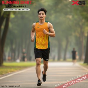 Áo chạy bộ vàng nghệ phối xanh rêu – Năng động & nổi bật cho dân công sở