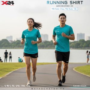 Áo chạy bộ X24 Sports Xanh Ngọc – Mã AOCHAYBO-44