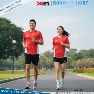Áo chạy bộ X24 đỏ trắng năng động – AOCHAYBO-46