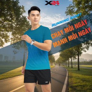 Áo chạy bộ nam X24 Sports xanh dương – Năng động và khỏe khoắn