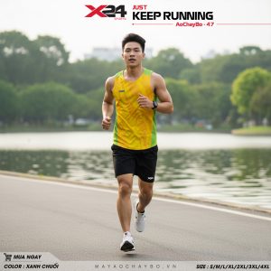 Áo Chạy Bộ X24 – Xanh Chuối Nổi Bật Năng Động
